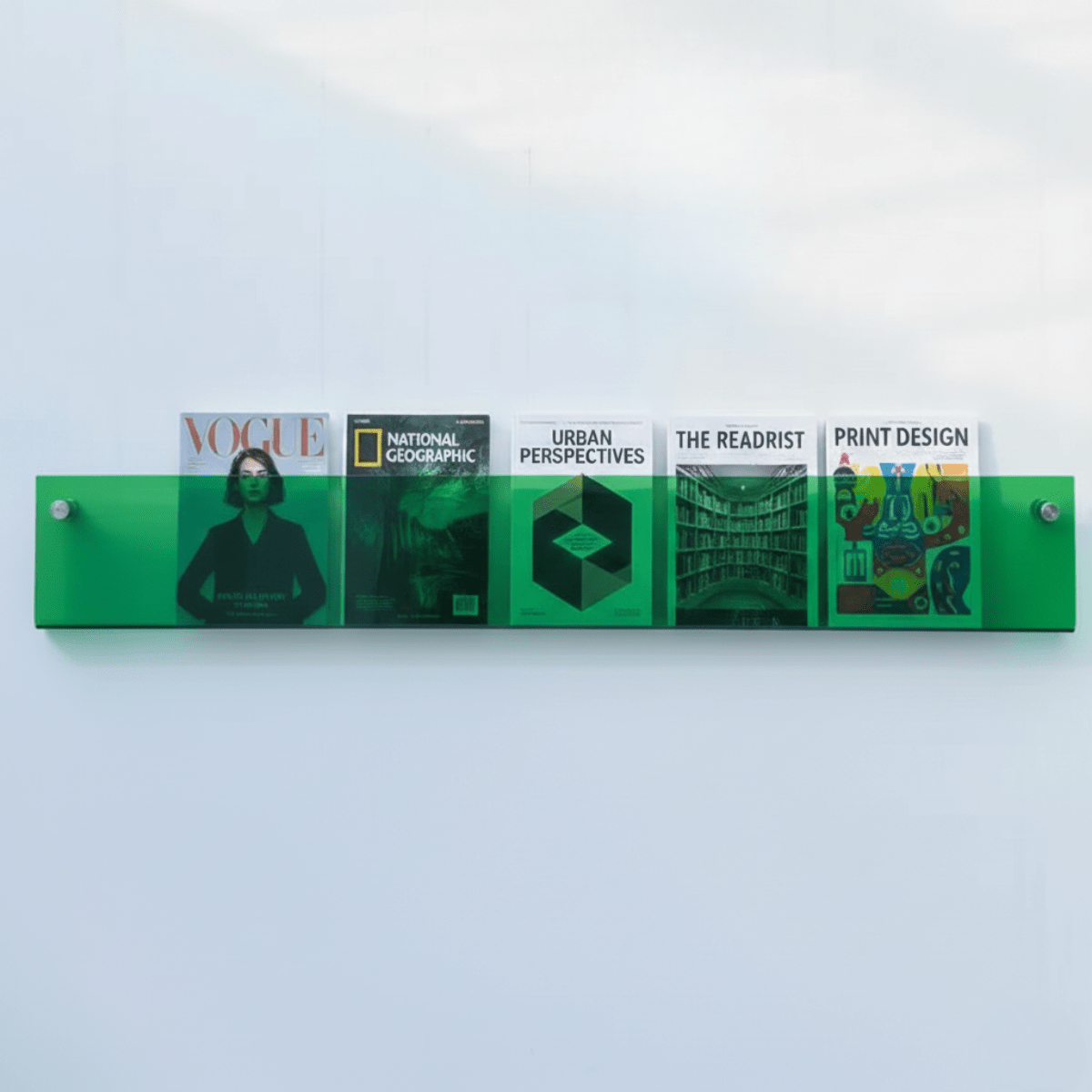 Wandplank voor Tijdschriften en Boeken met Zwevend Acryl Effect