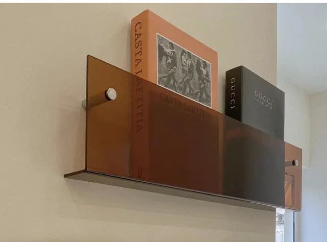 Wandplank voor Tijdschriften en Boeken met Zwevend Acryl Effect