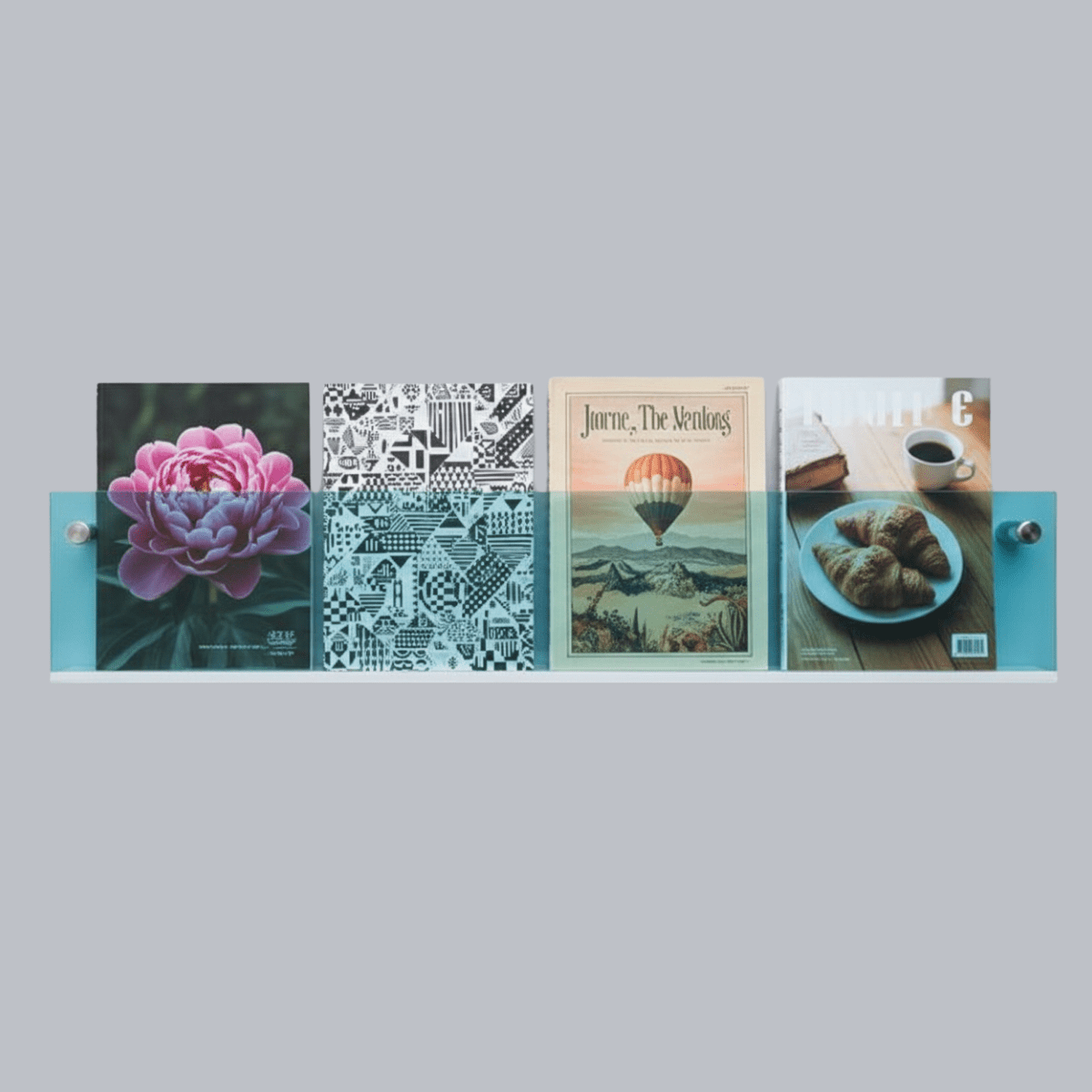Wandplank voor Tijdschriften en Boeken met Zwevend Acryl Effect