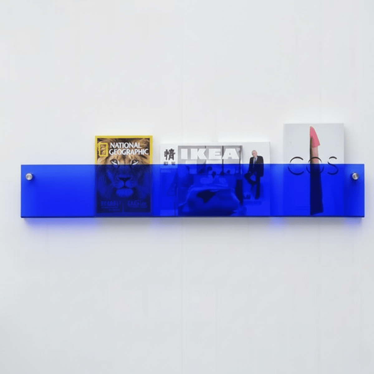 Wandplank voor Tijdschriften en Boeken met Zwevend Acryl Effect