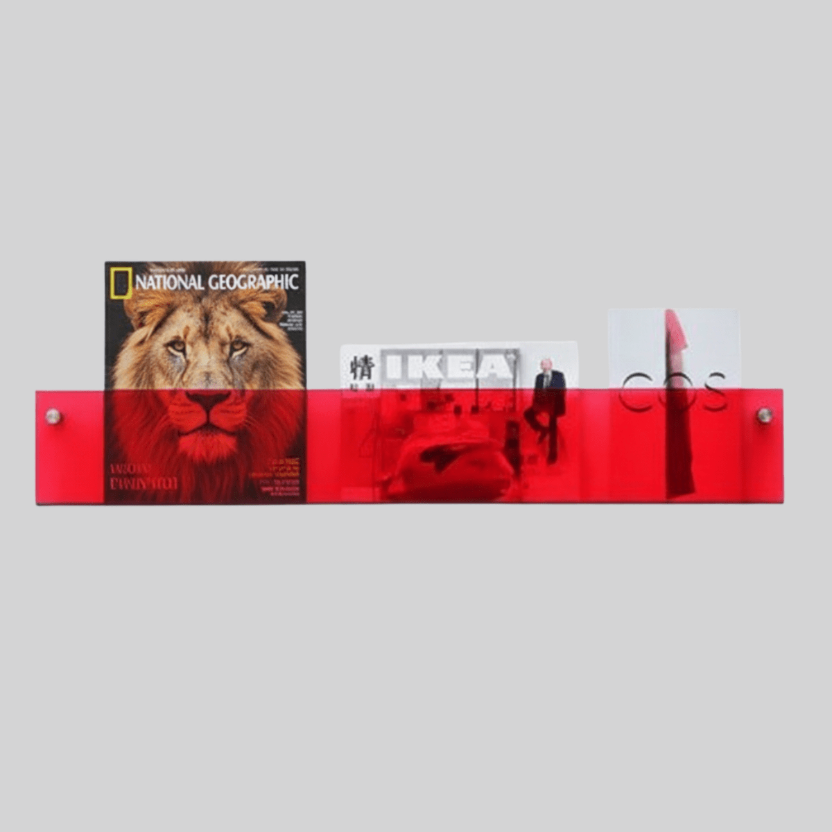 Wandplank voor Tijdschriften en Boeken met Zwevend Acryl Effect