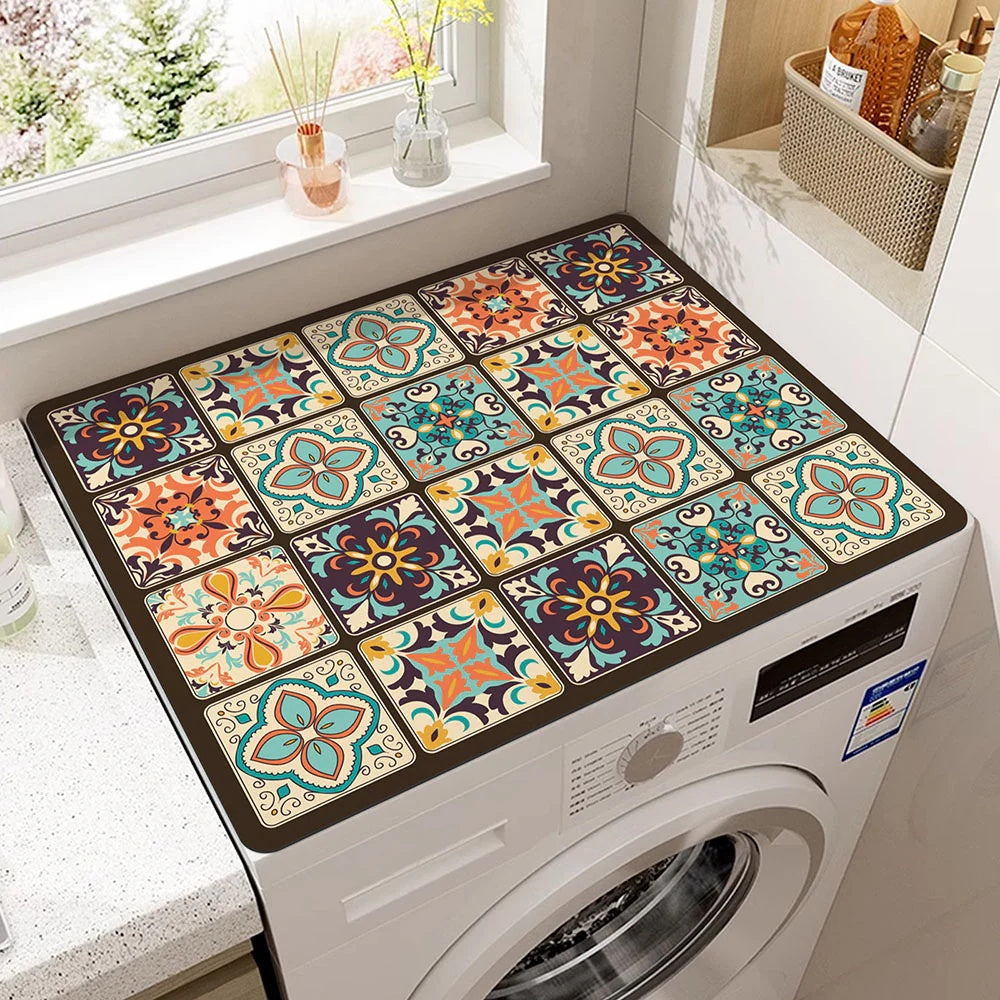 Wasmachine Beschermmat met Antislip Onderkant en Bohemian Print