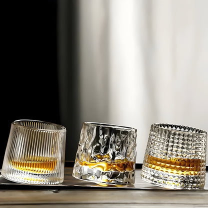 Whiskyglас met 360° Draaibaar Design en Gestructureerde Wand