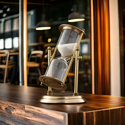 Zandloper Decoratief met Draaibaar Frame en Messing Standaard