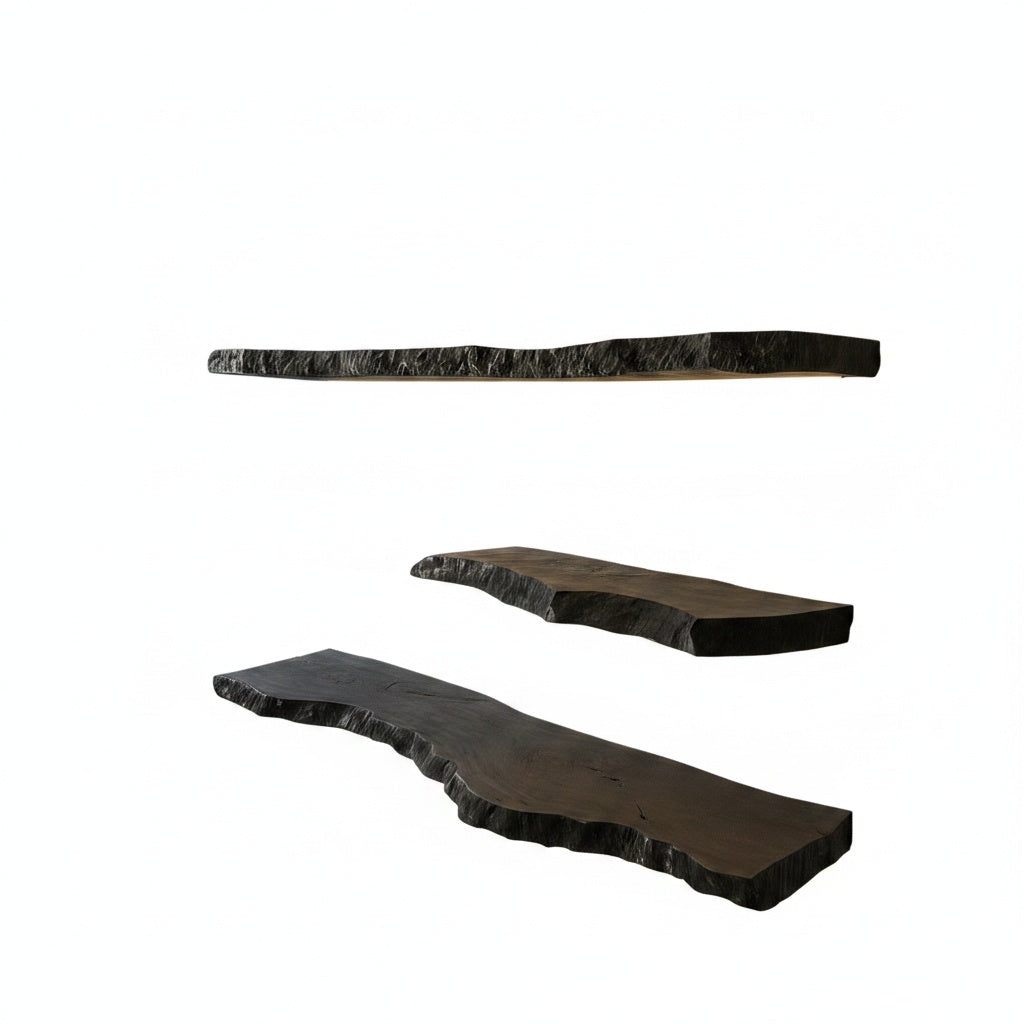 Zwevende Wandplank met Live Edge en Natuurlijke Houtrand