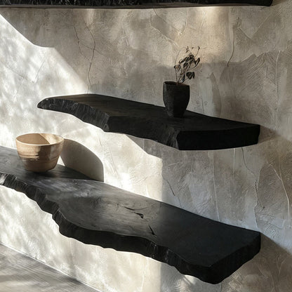 Zwevende Wandplank met Live Edge en Natuurlijke Houtrand
